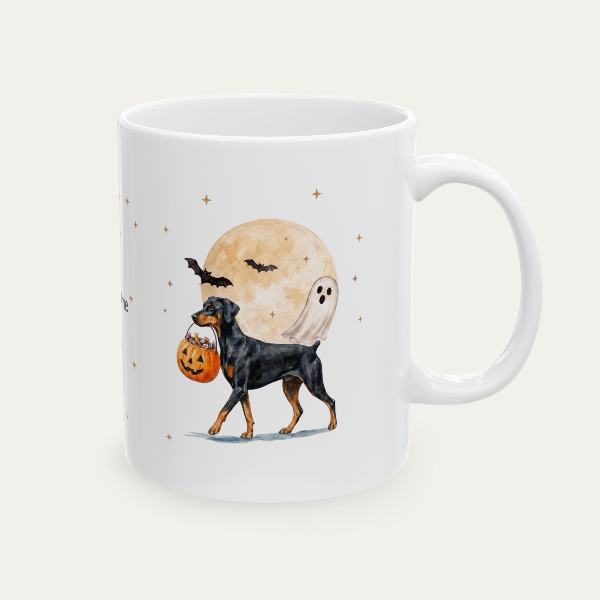 Custom Doberman Normal Ears 2 Halloween mug