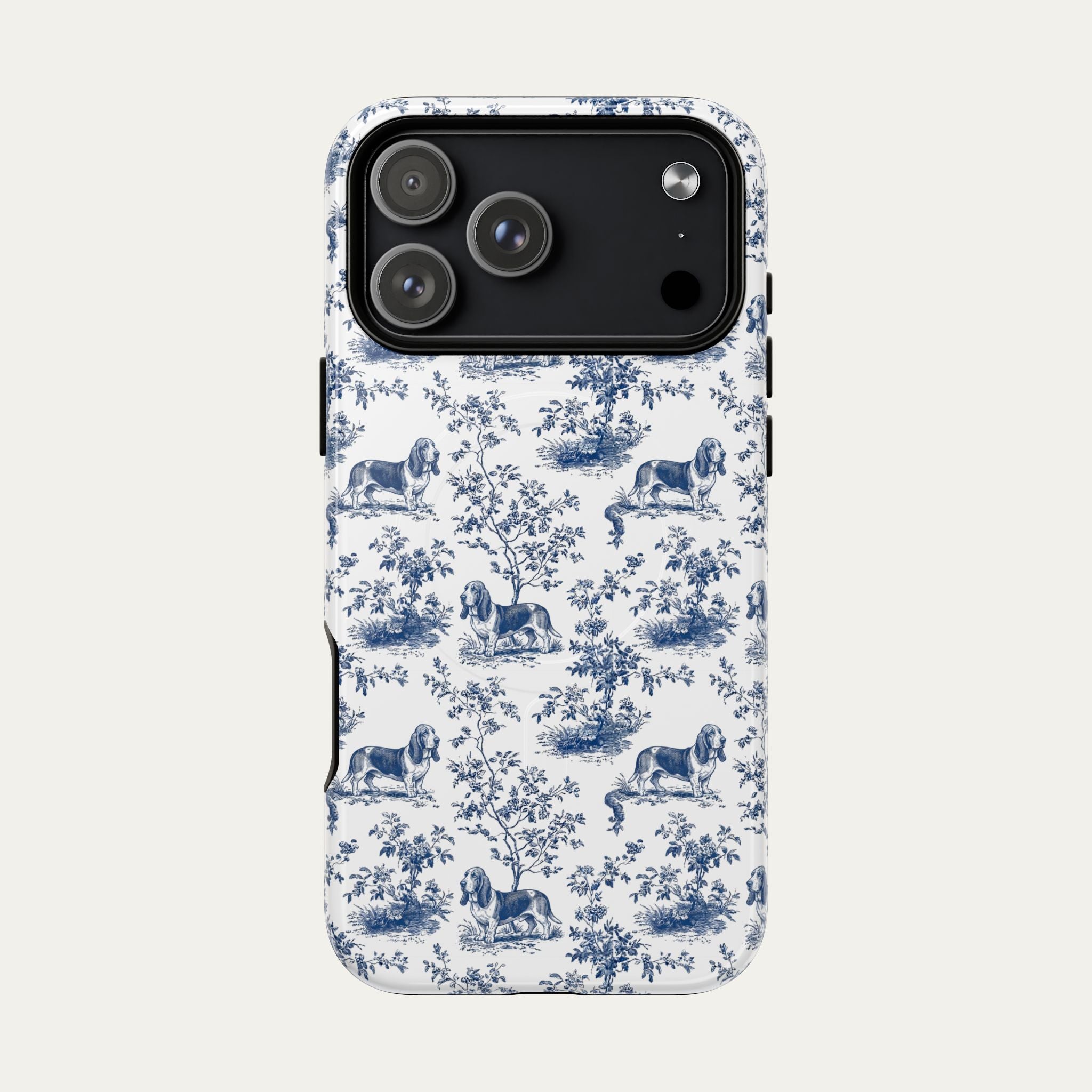 Basset Hound Blue Toile Phone case