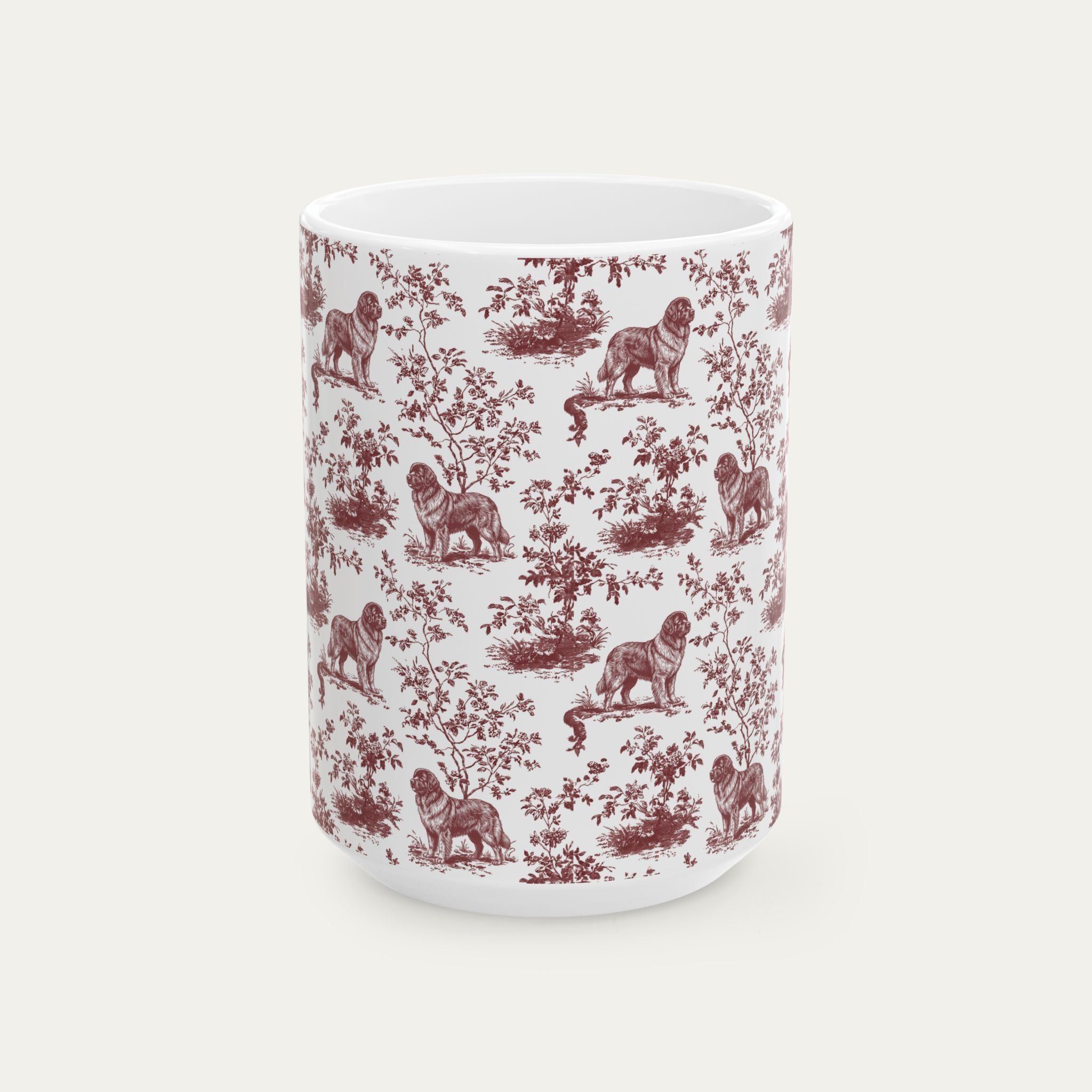Newfoundland Burgundy Toile Mug