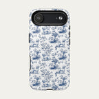 Bichon Frise Blue Toile Phone case
