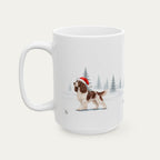 Custom English Springer Spaniel Liver and White Santa Hat Mug