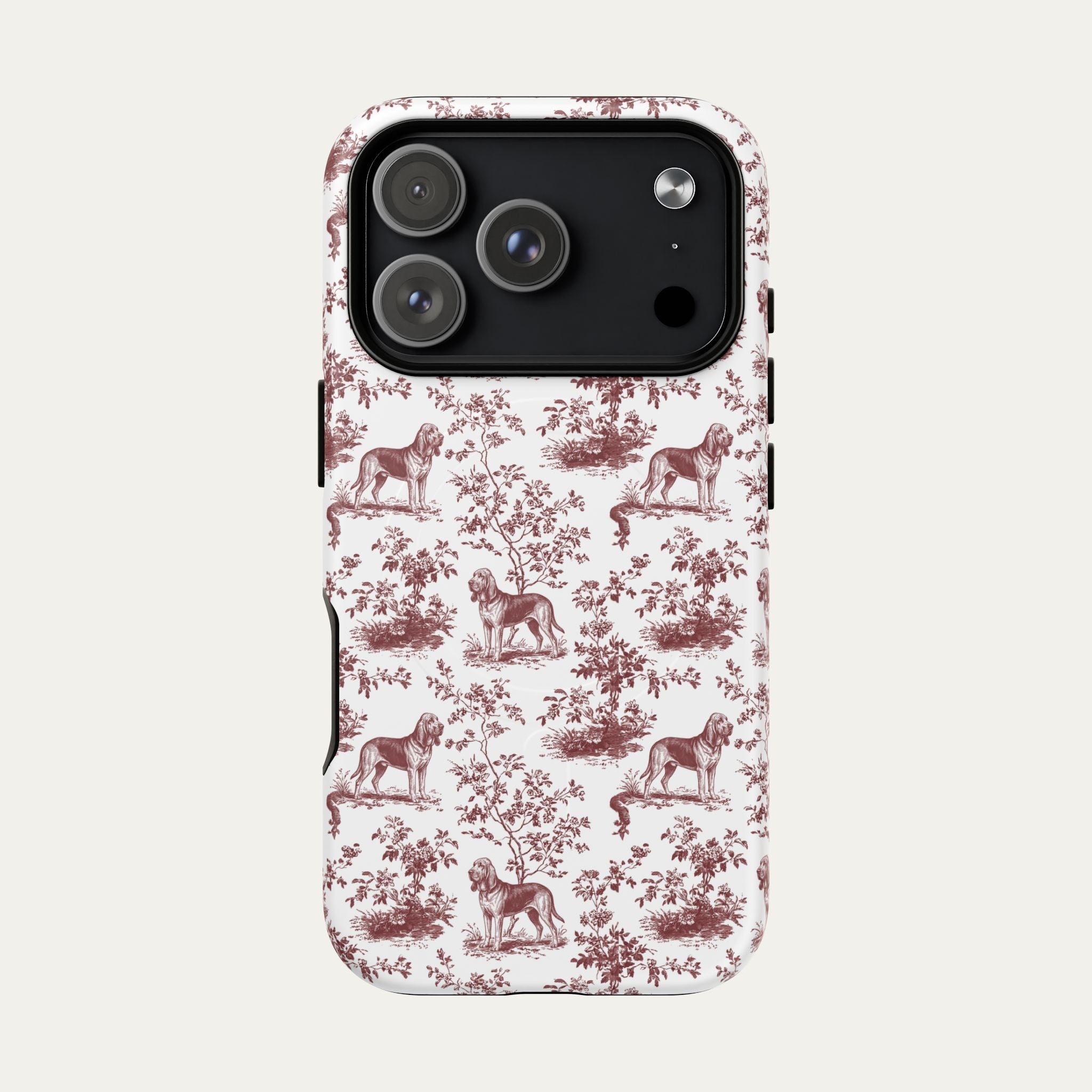 Bloodhound Burgundy Toile phone Case