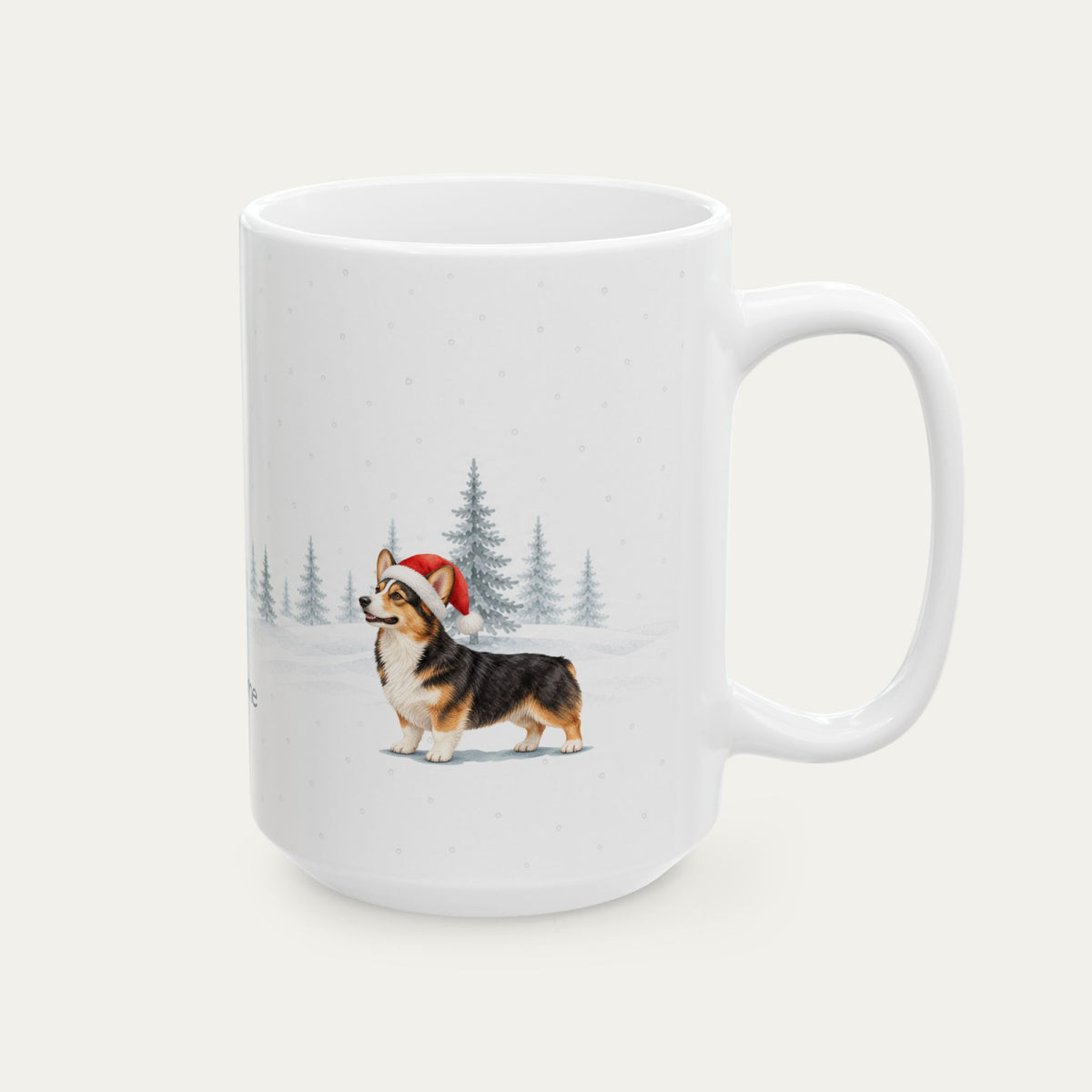 Custom Corgi Tri color Christmas Santa Hat Mug