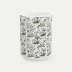 Siamese Cat Sage Green Toile Mug