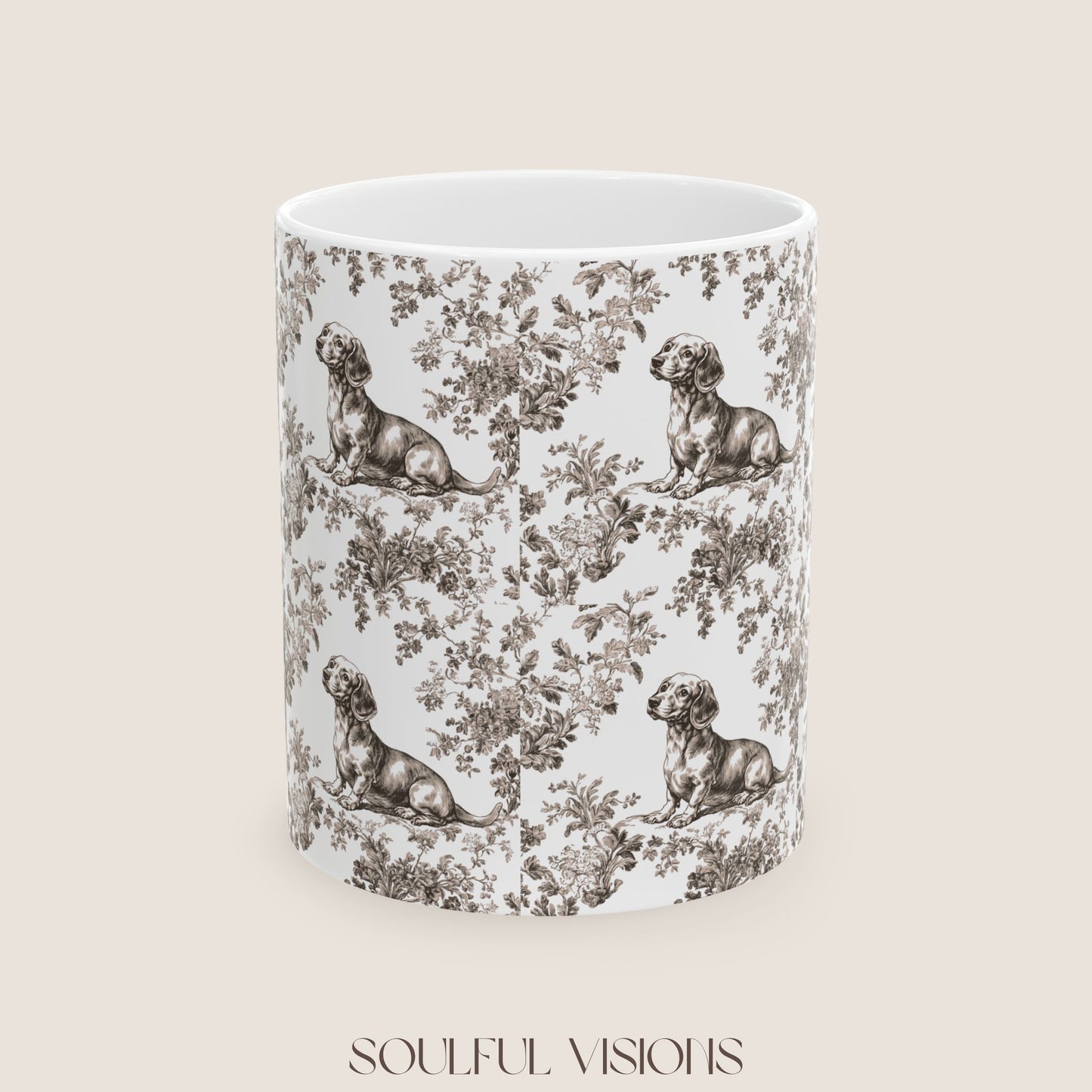 Dachshund Toile De Jouy Mug