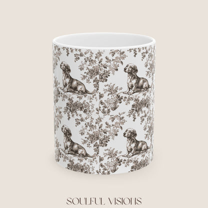 Dachshund Toile De Jouy Mug