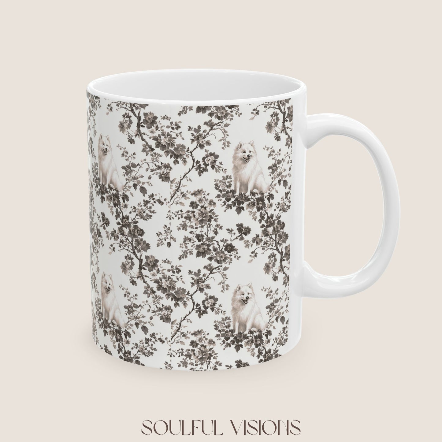 Samoyed Toile De Jouy Mug