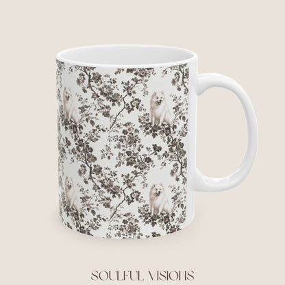 Samoyed Toile De Jouy Mug