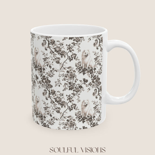 Samoyed Toile De Jouy Mug