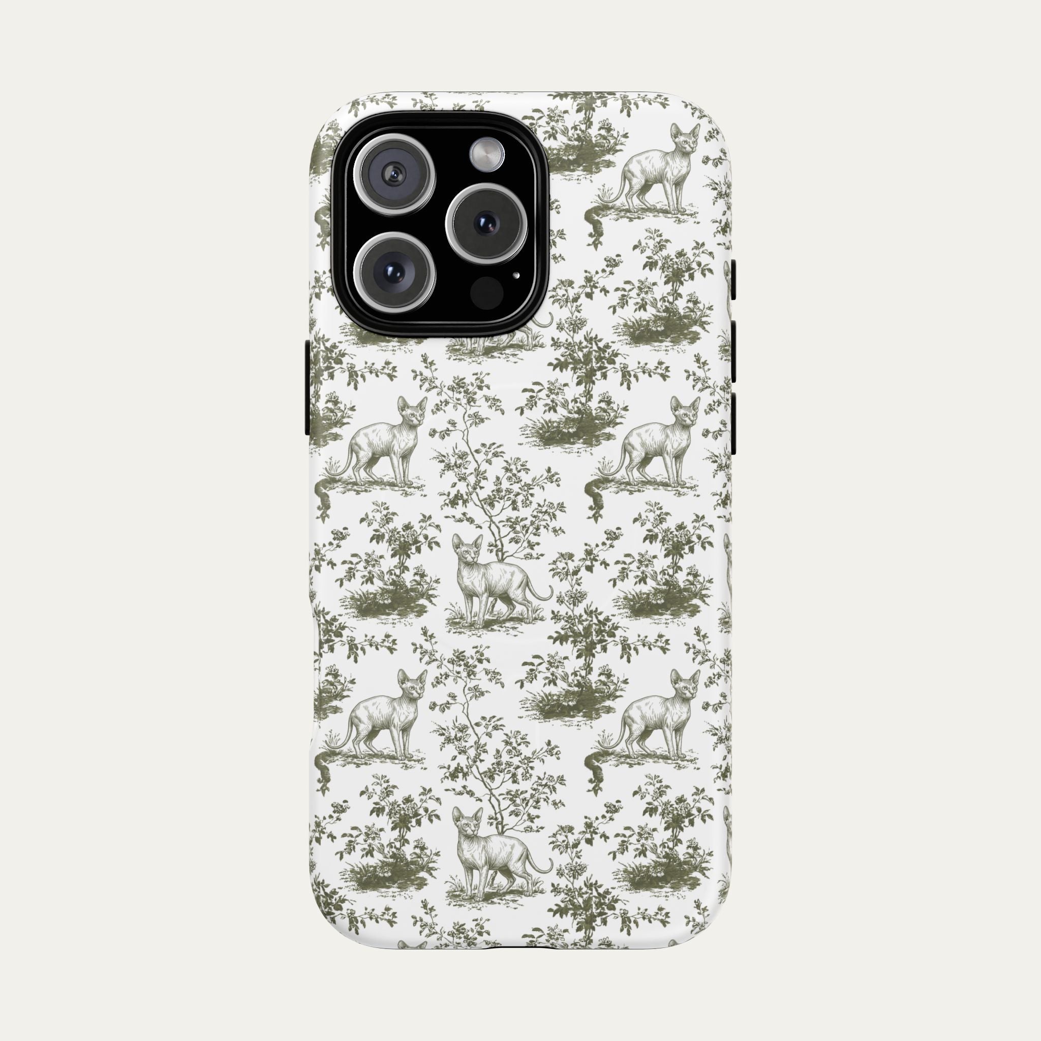 Sphynx Cat Sage Green Toile phone Case