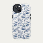Bichon Frise Blue Toile Phone case