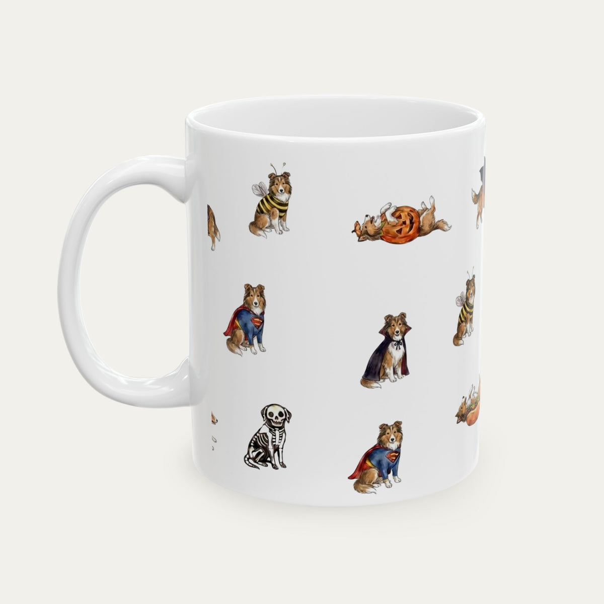 Shetland Sheepdog Halloween mug