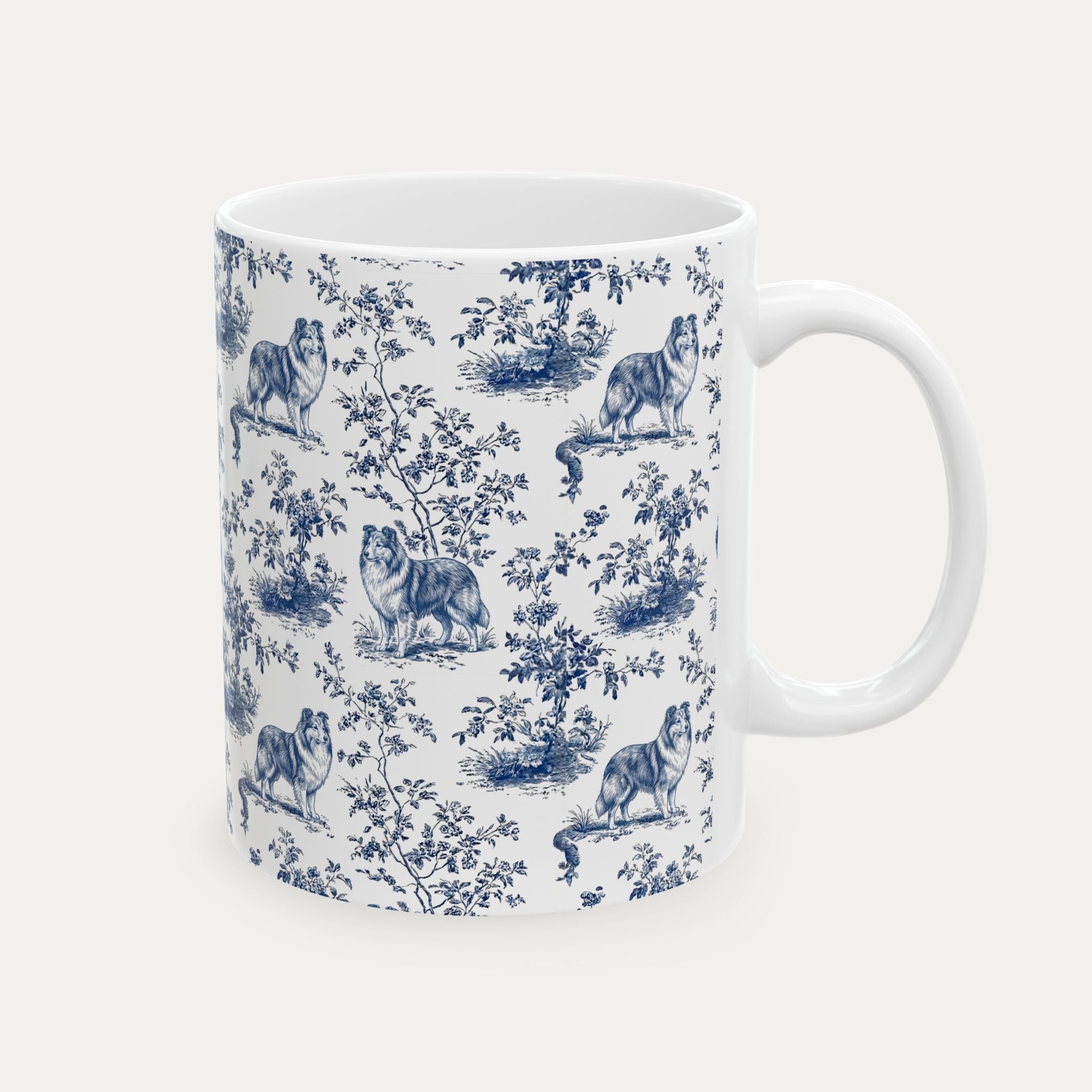 Shetland Sheepdog Blue Toile Mug