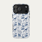 Doberman Blue Toile Phone case