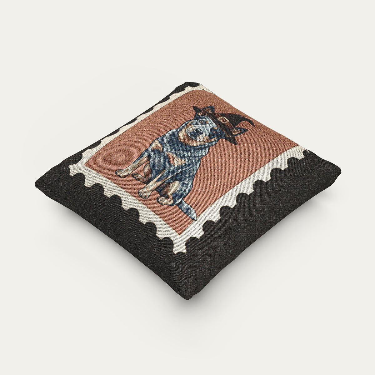 australian cattle blue Halloween Woven Pillow