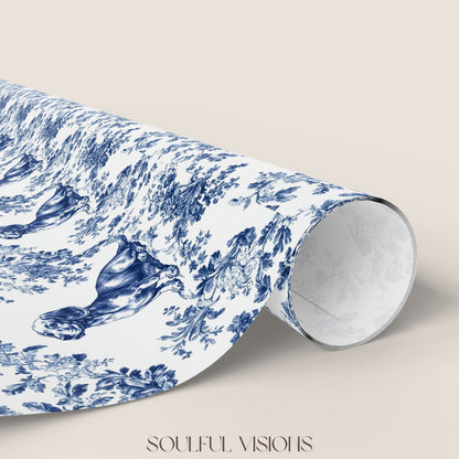 Dachshund French Toile De Jouy Wrapping Paper