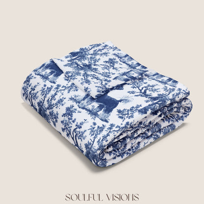 Schnauzer Toile French Toile De Jouy Blanket
