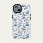 Bichon Frise Blue Toile Phone case