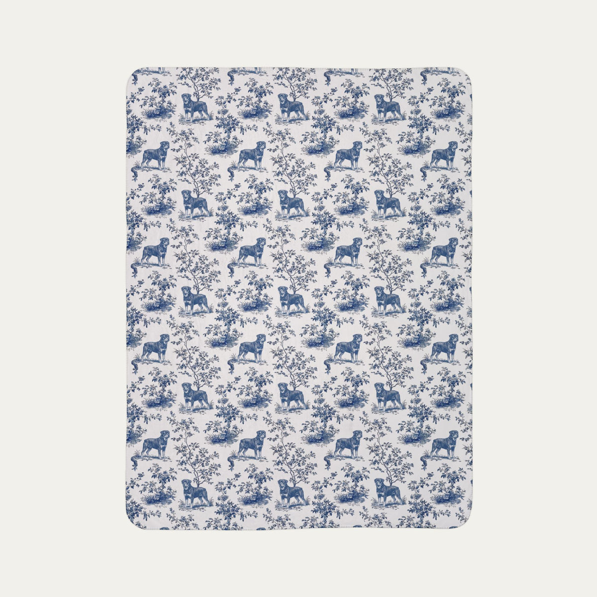 Rottweiler Toile De Jouy Fleece Blanket