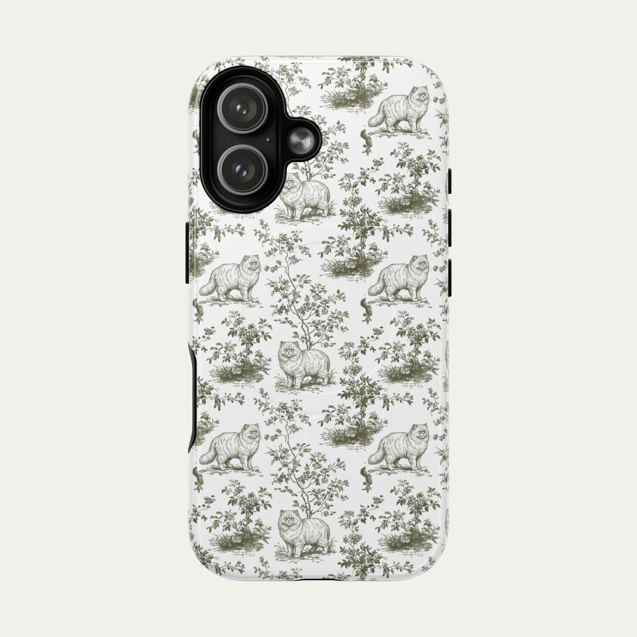 Persian Cat Sage Green Toile phone Case