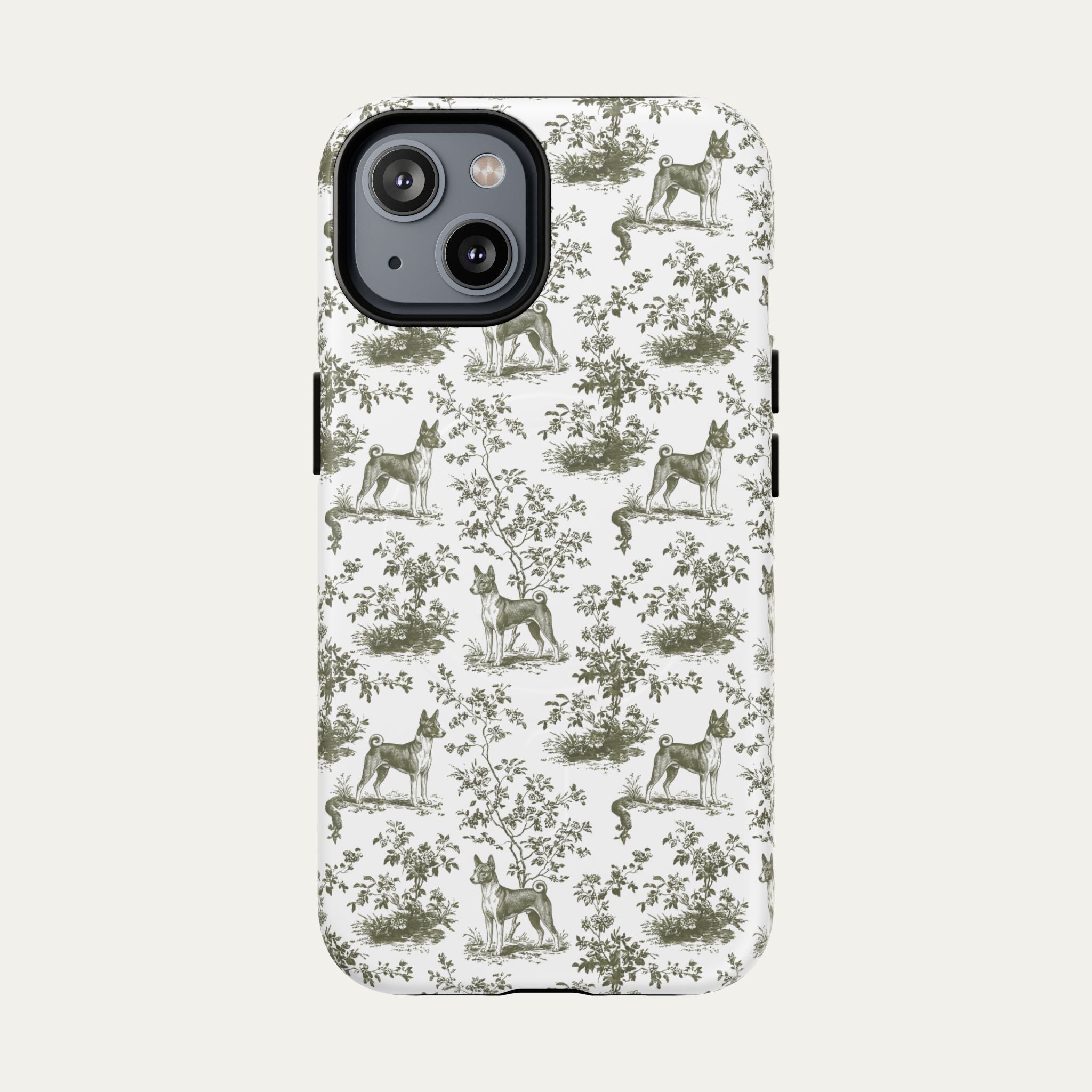Basenji Sage Green Toile phone Case
