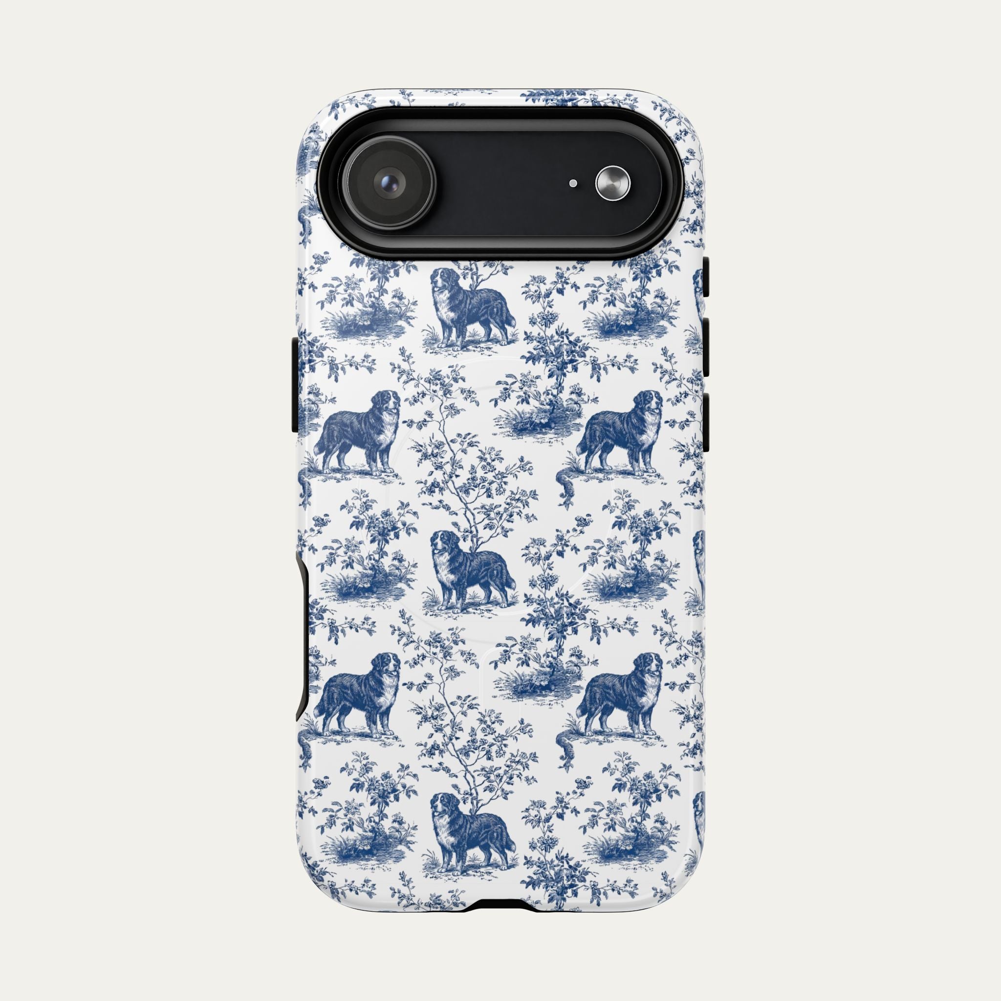 Bernese Mountain Blue Toile Phone case