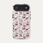 Boston Terrier Burgundy Toile phone Case