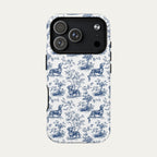Dachshund Shorthaired Blue Toile Phone case