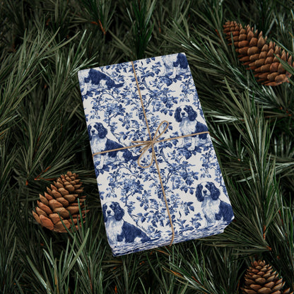 English Springer French Toile De Jouy Wrapping Paper