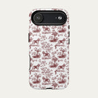 Bloodhound Burgundy Toile phone Case