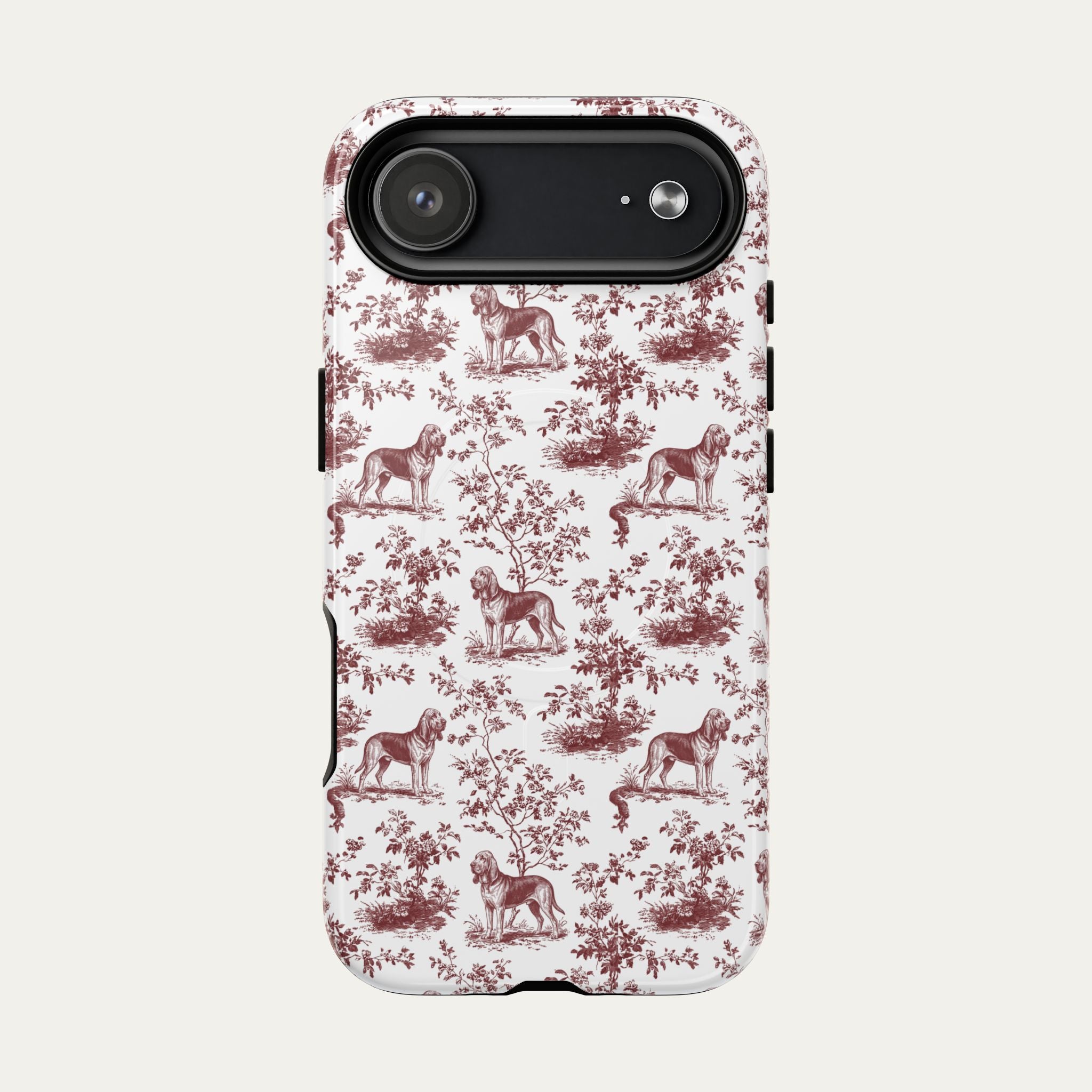 Bloodhound Burgundy Toile phone Case
