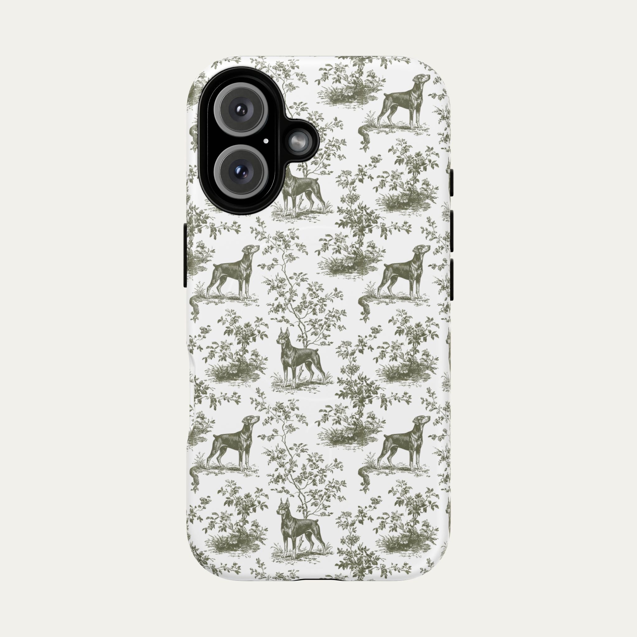 Doberman Sage Green Toile phone Case