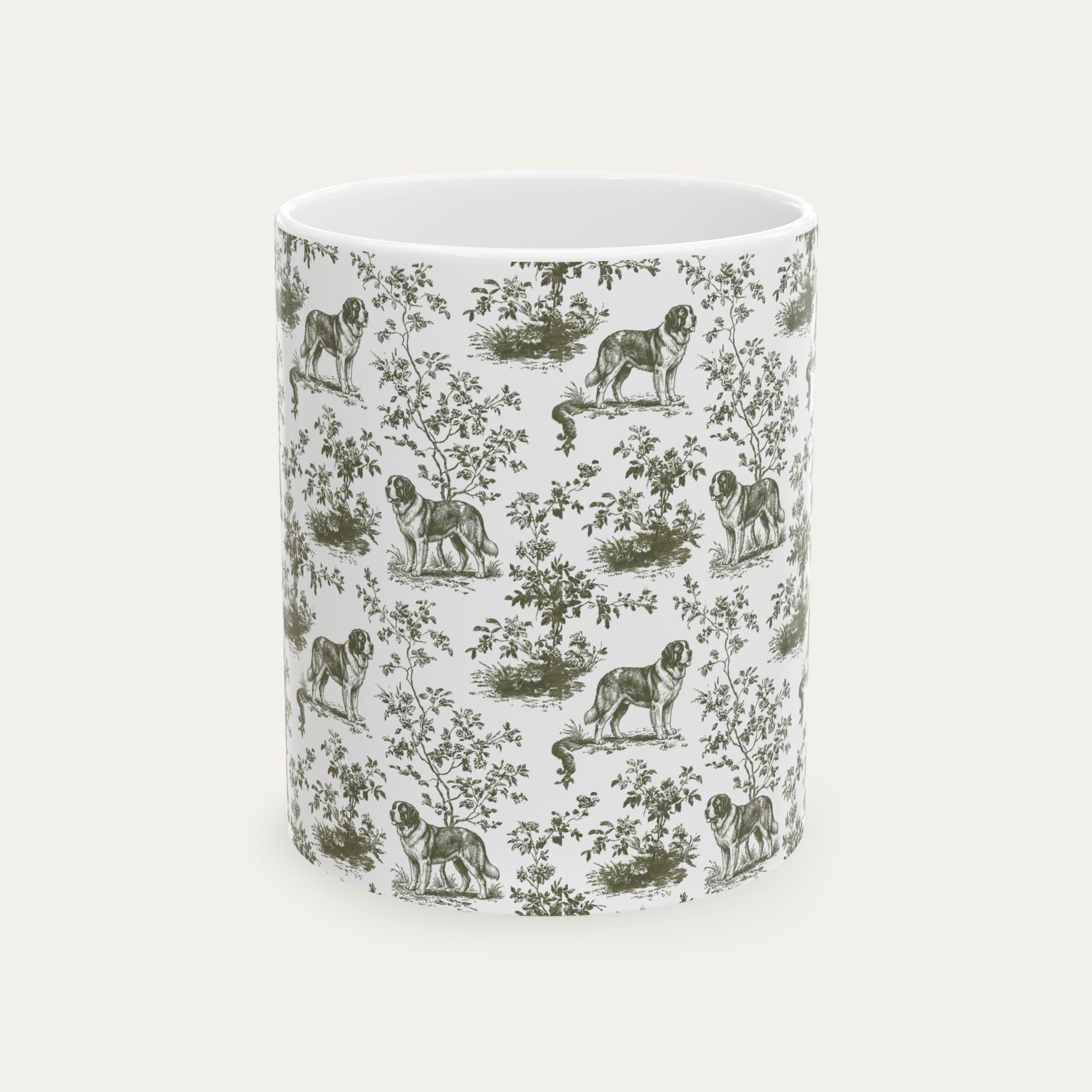Saint Bernard Sage Green Toile Mug