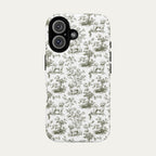 Bichon Frise Sage Green Toile phone Case