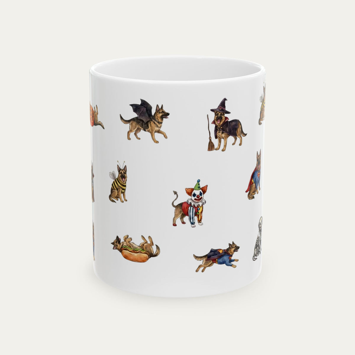 German Shepherd Halloween mug