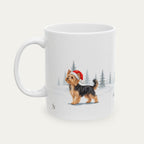 Custom Yorshire Terrier Black and Tan Christmas Santa Hat Mug