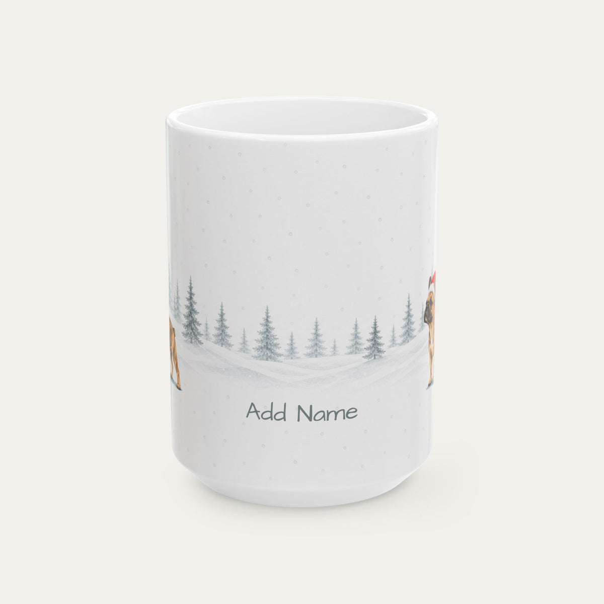 Custom French Bulldog Brindle Christmas Santa Hat Mug
