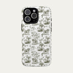 English Bulldog Sage Green Toile phone Case