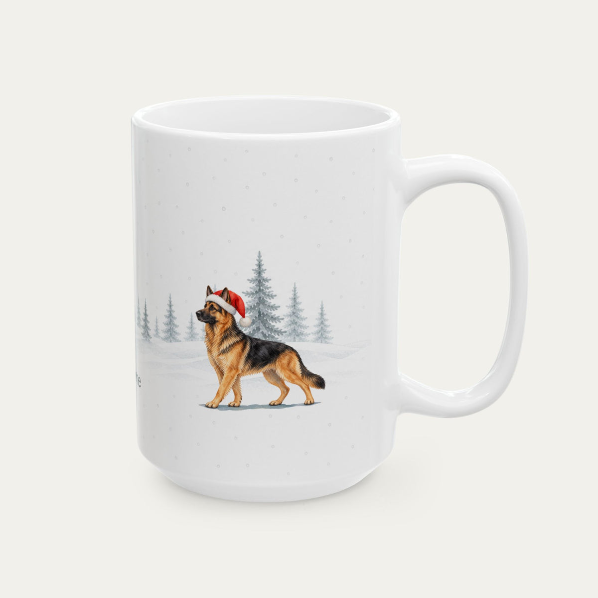 Custom German Shepherd Black and Tan  Christmas Santa Hat Mug