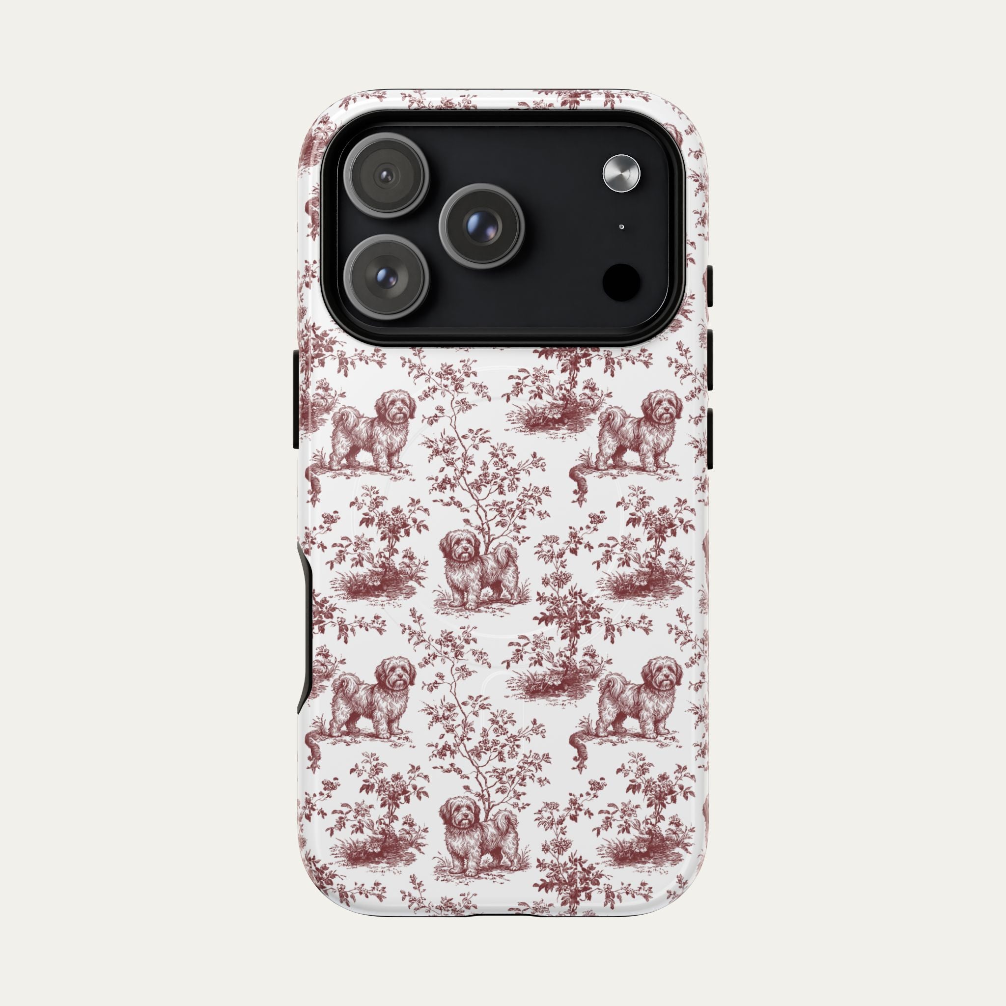 Dog Burgundy Toile phone Case