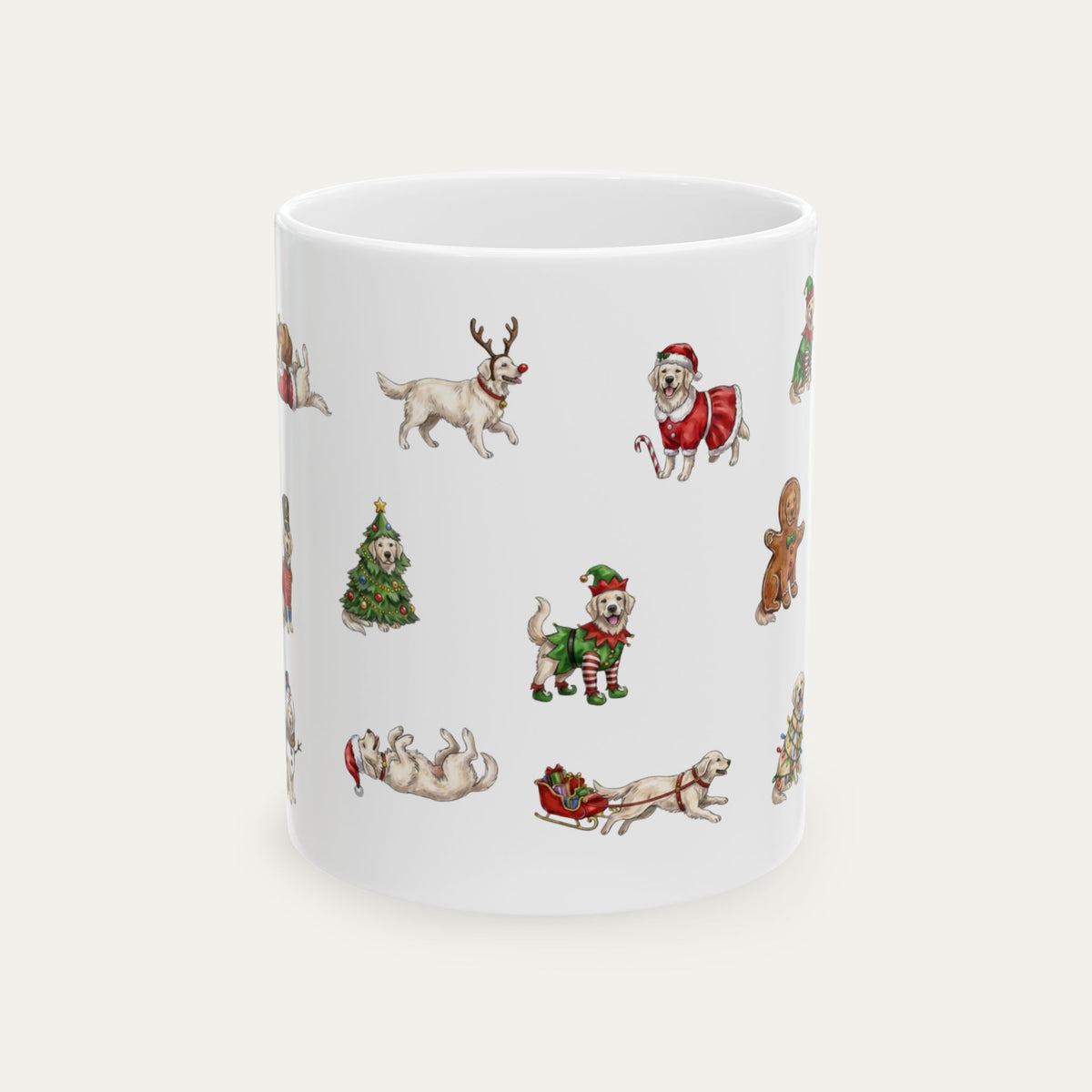Golden Retriever Cream Christmas Mug