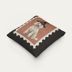 Poodle Cream Halloween Woven Pillow