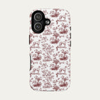 Whippet Burgundy Toile phone Case