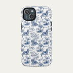 Dachshund Longhaired Blue Toile Phone case