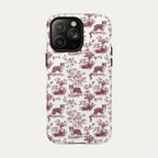 Border Collie Burgundy Toile phone Case