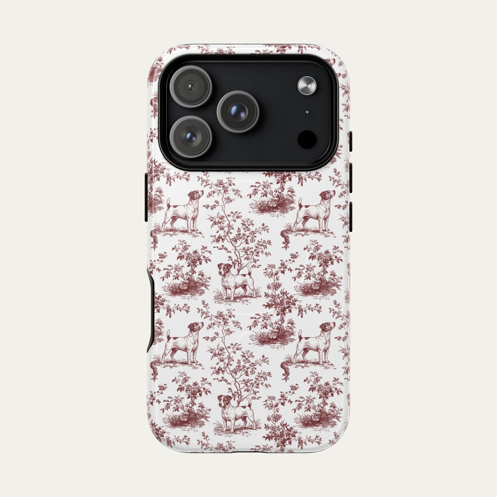 Jack Russell Terrier Burgundy Toile phone Case