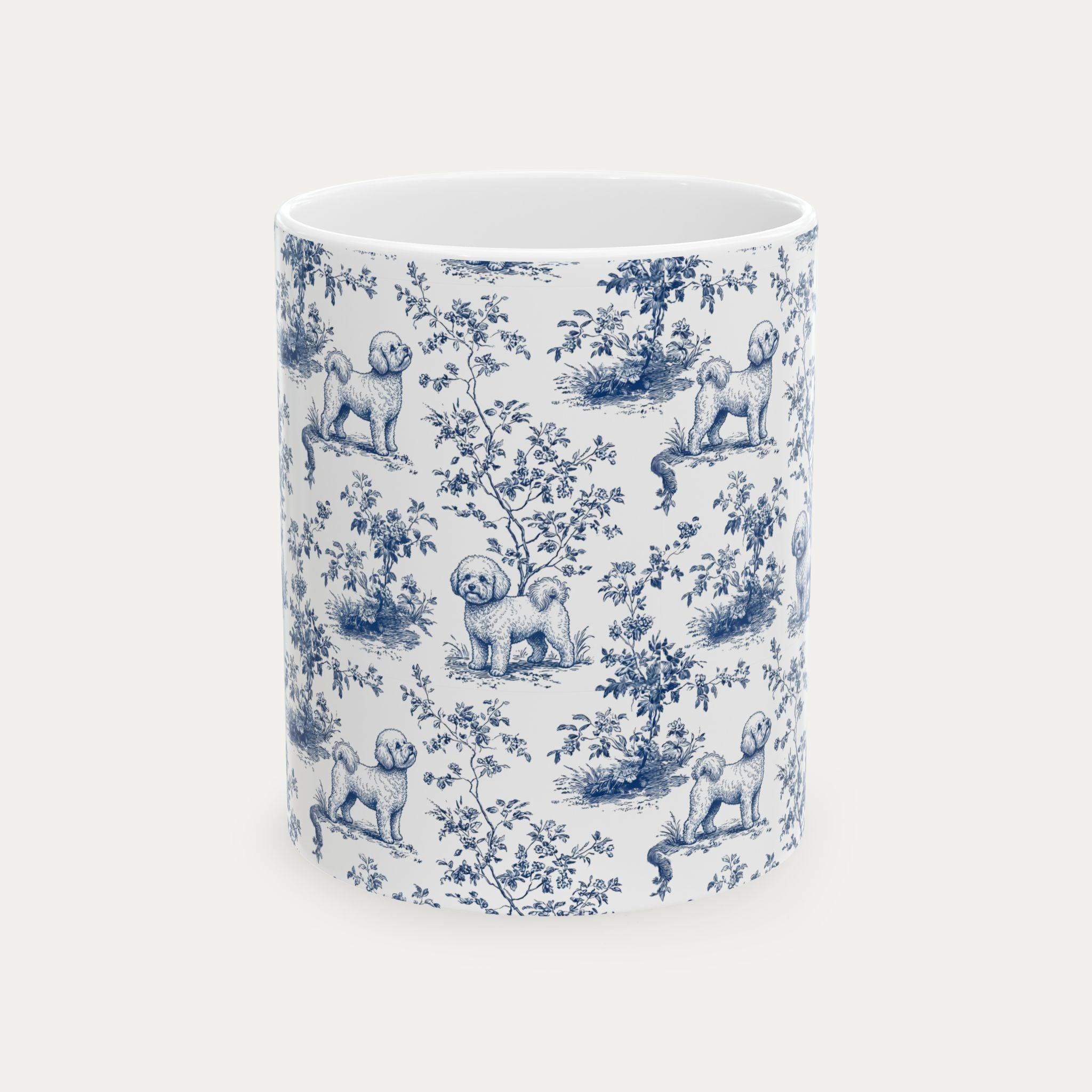 Bichon Frise Blue Toile Mug