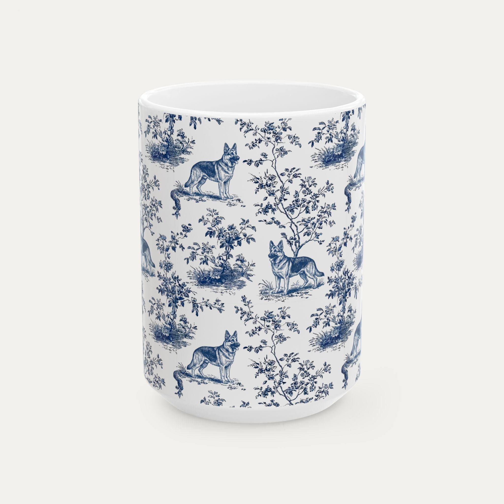 German Shepherd Blue Toile Mug