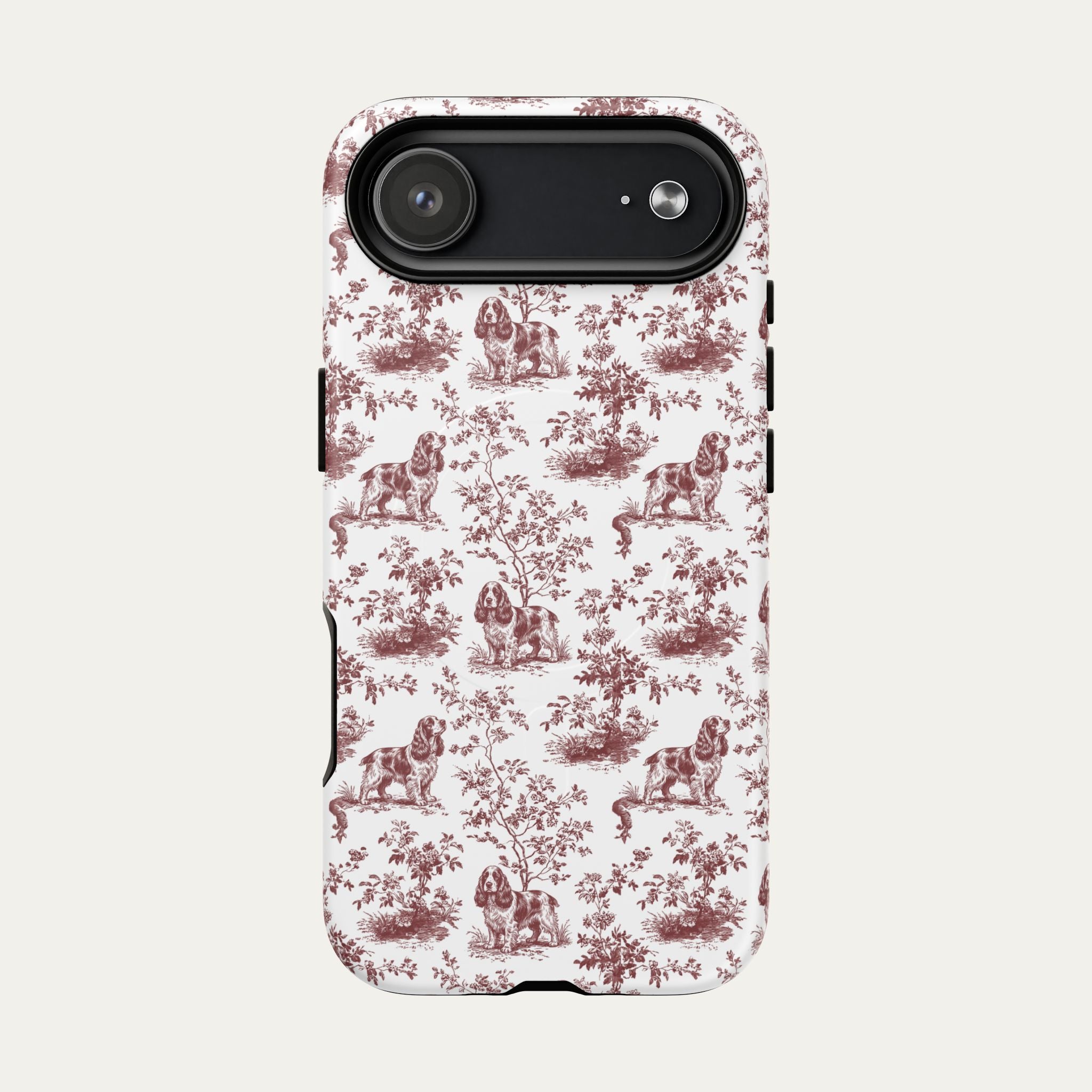 Cocker Spaniel Burgundy Toile phone Case