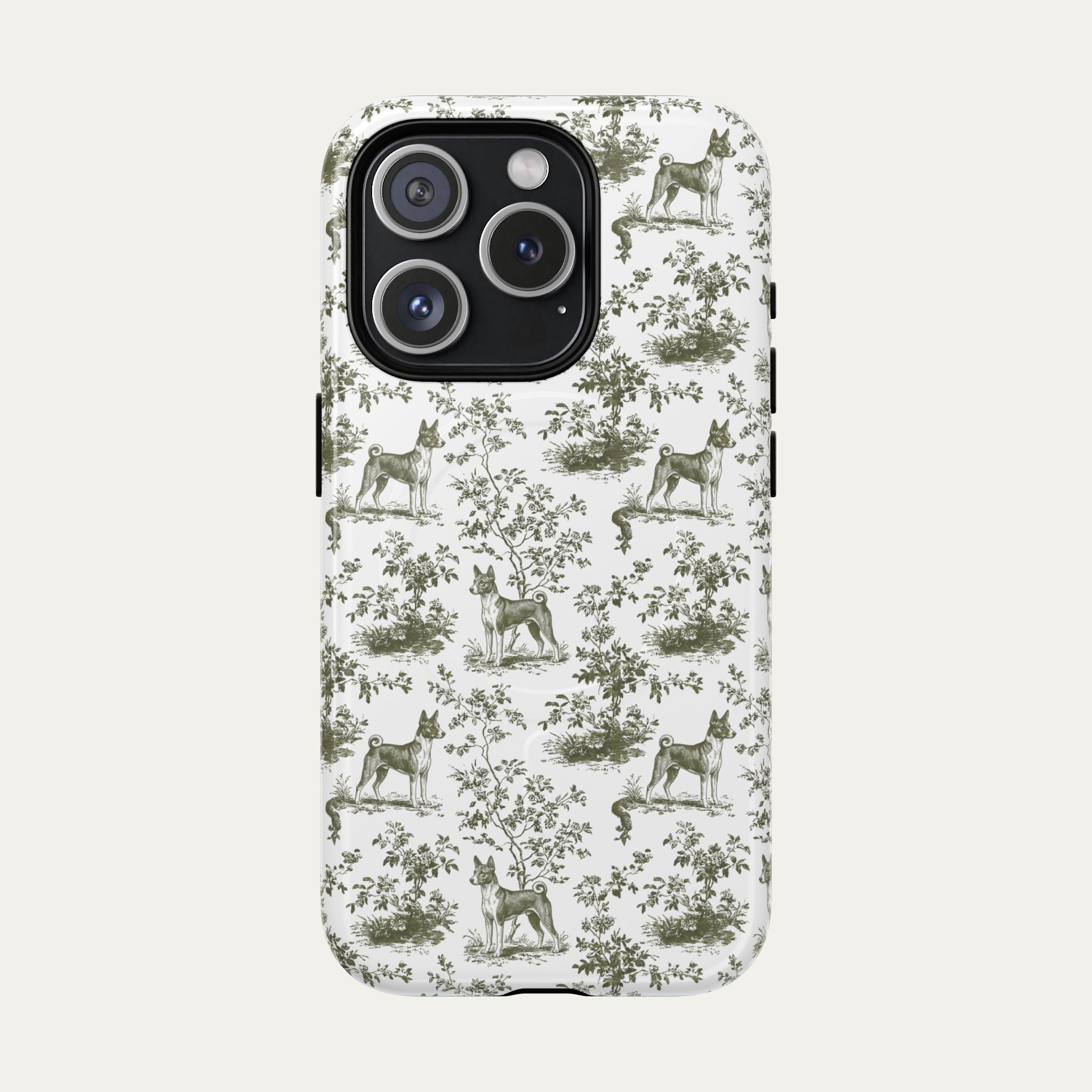 Basenji Sage Green Toile phone Case